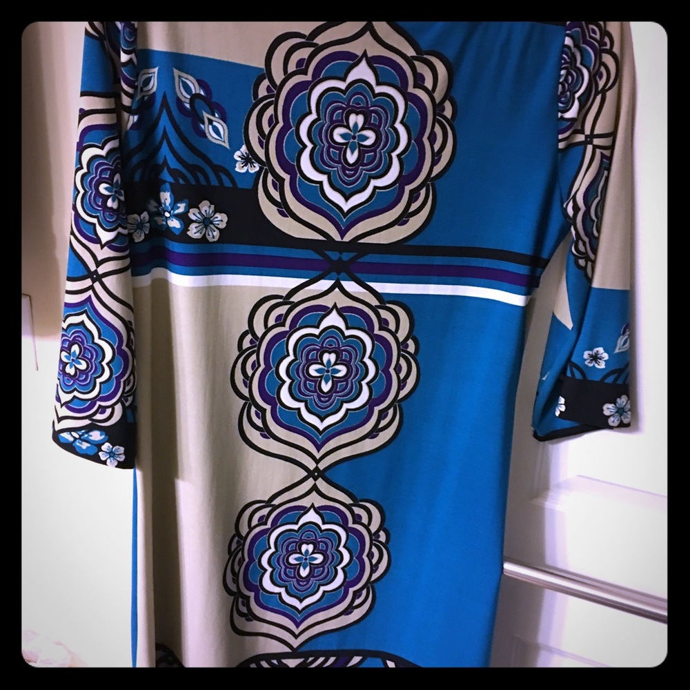 Dress with 3/4 bell sleeve, hits knee